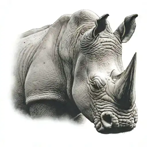 rhino head tattoo design idea