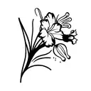 bouquet with daffodils, larkspur, and lily of the valley  tattoo design idea
