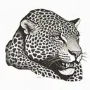 jaguar, face and neck tattoo design idea