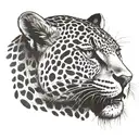 jaguar, face and neck tattoo design idea