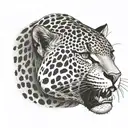 jaguar, face and neck tattoo design idea