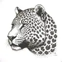 jaguar, face and neck tattoo design idea