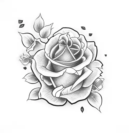 calavera con rosas tattoo design idea
