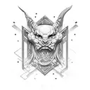 omega in rock tattoo design idea