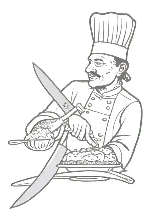 chef kitchen knife tattoo tattoo design idea