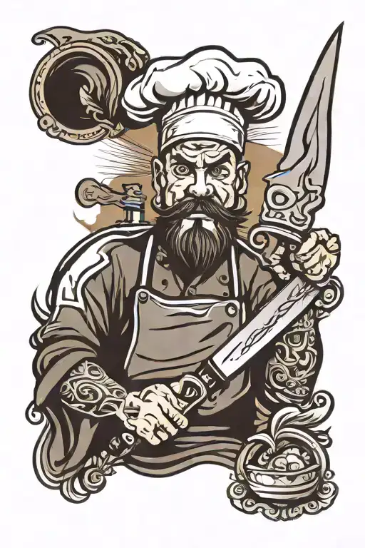 chef kitchen knife tattoo tattoo design idea