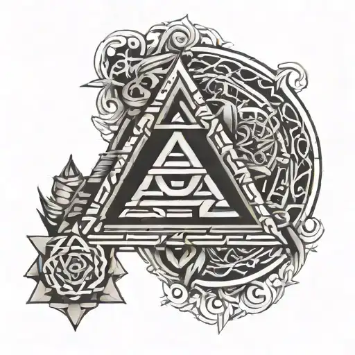 valknut and mind bender tattoo design idea