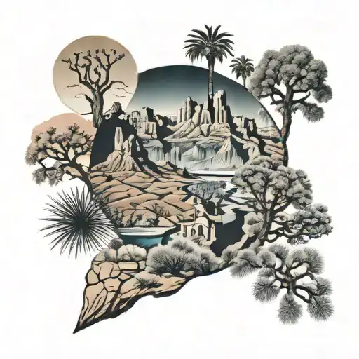san franciso, yosemite Park, death valley, las vegas, grand canyon, joshua tree, los angeles, san diego tattoo design idea