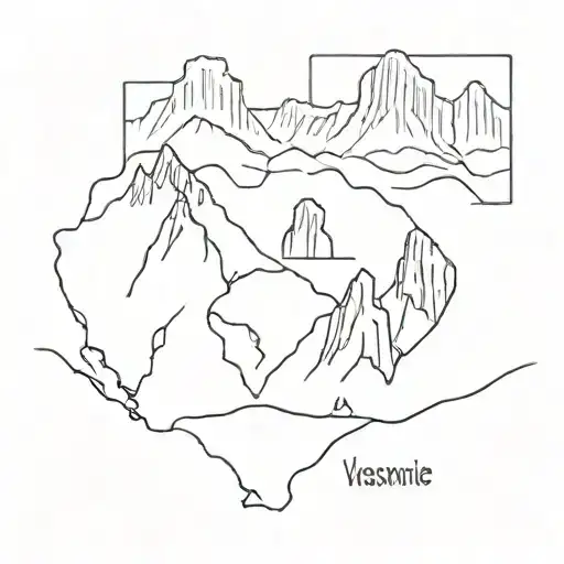 Road Trip from san franciso to yosemite Park, death valley, las vegas, grand canyon, joshua tree, los angeles, san diego tattoo design idea