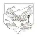 Road Trip from san franciso to yosemite Park, death valley, las vegas, grand canyon, joshua tree, los angeles, san diego tattoo design idea