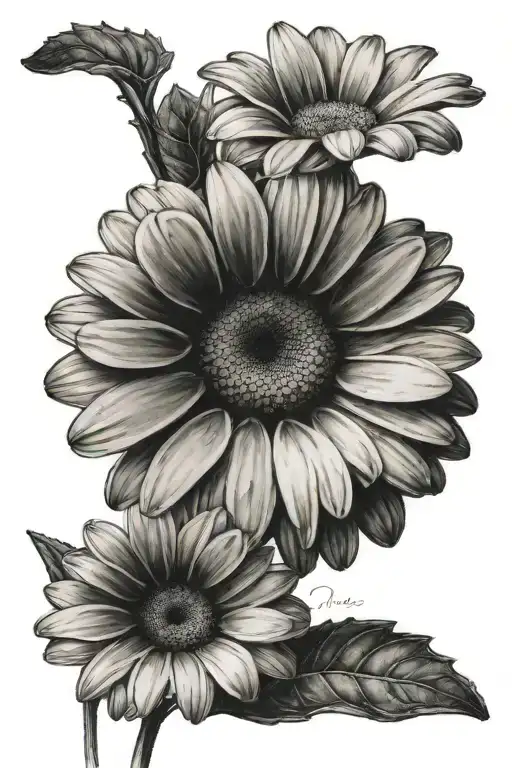Daisy flower tattoo design idea