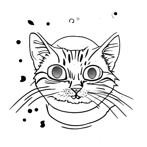 sleepy tabby cat tattoo design idea