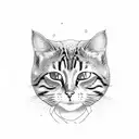 sleepy tabby cat tattoo design idea
