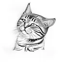 sleepy tabby cat tattoo design idea