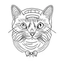 tabby cat being sleepy tattoo design idea