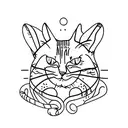 tabby cat being sleepy tattoo design idea