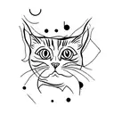 tabby cat being sleepy tattoo design idea