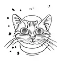 sleepy tabby cat tattoo design idea