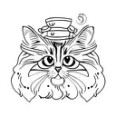 sleepy tabby cat tattoo design idea