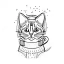 sleepy tabby cat tattoo design idea