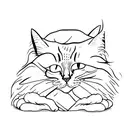 sleepy tabby cat tattoo design idea