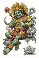 Kubera God of wealth health positive tattoo design idea