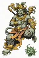 Kubera God of wealth health positive tattoo design idea