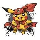 Gangster Pikachu tattoo design idea
