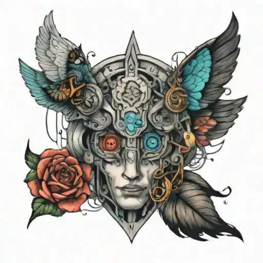 an artificial intelligence's idea of a creator tattoo design idea