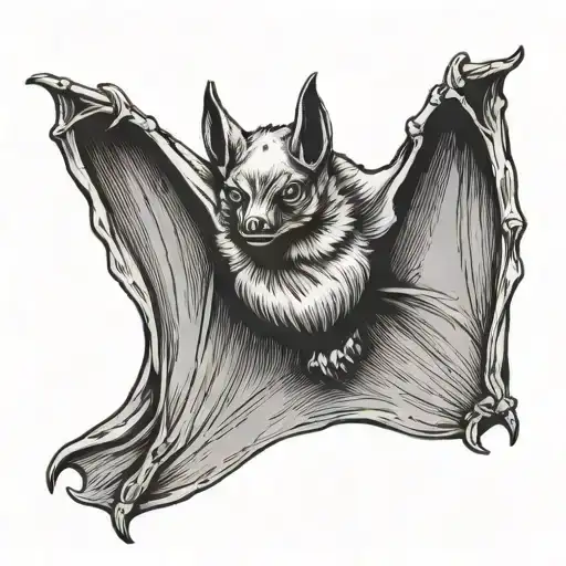 bat hanging tattoo design idea