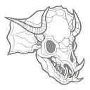 triceratops skull tattoo design idea