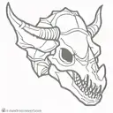 triceratops skull tattoo design idea