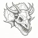 triceratops skull tattoo design idea