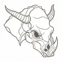 triceratops skull tattoo design idea