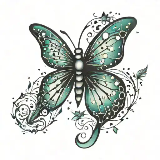 scorpio star constellation semi colon butterfly tattoo design idea