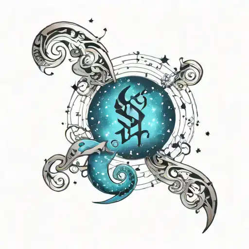 scorpio constellation butterfly semi colon tattoo design idea