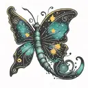 scorpio constellation butterfly semi colon tattoo design idea