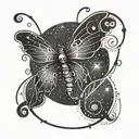 scorpio constellation butterfly semi colon tattoo design idea