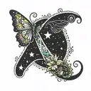 scorpio constellation butterfly semi colon tattoo design idea