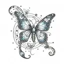 scorpio constellation butterfly semi colon tattoo design idea