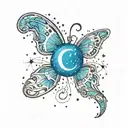 scorpio constellation butterfly semi colon tattoo design idea