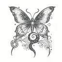 scorpio constellation butterfly semi colon tattoo design idea