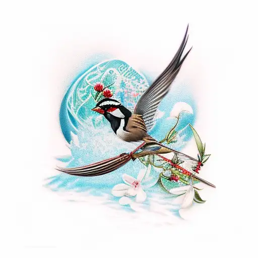 Sparrow tattoo design idea