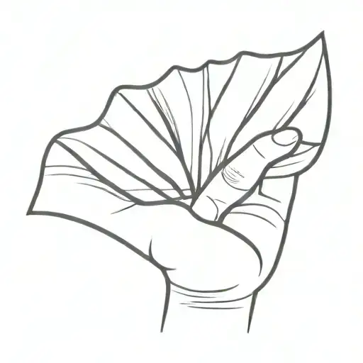 fan hand drawing tattoo design idea