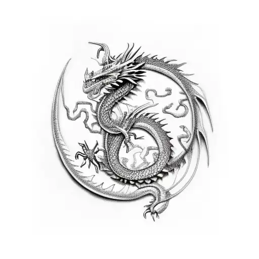 Dragon steampunk  tattoo design idea