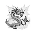 Dragon steampunk  tattoo design idea