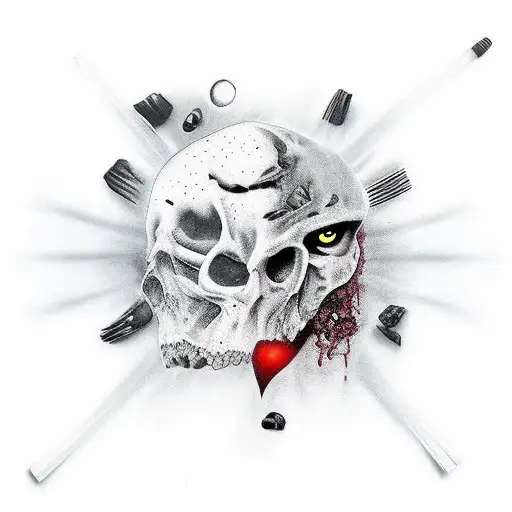 black cold hearted  tattoo design idea