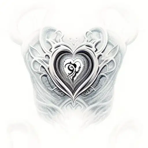 black cold heart baphamot  tattoo design idea