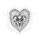 black cold heart baphamot  tattoo design idea