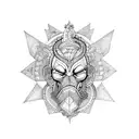 black cold heart baphamot  tattoo design idea